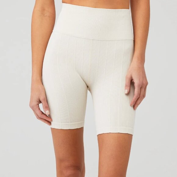SPIRITUAL GANGSTER AMARA WIDE RIB HEATHER SEAMLESS BIKER SHORT SIZE M/L - Picture 1 of 6